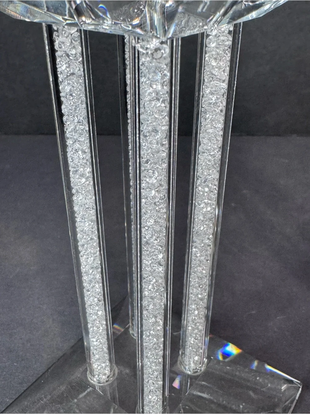 Shannon Crystal Candle Holders Set of 2 Rhinestone Square 7” & 9”